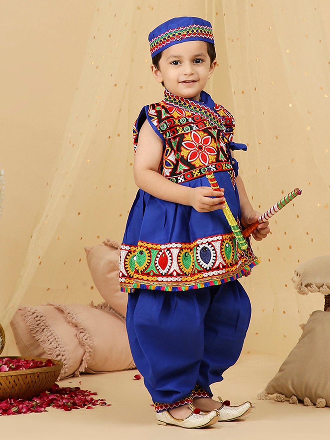 Festive Boys Blue Navratri Dandiya Dress | Traditional Indian Ethnic Wear