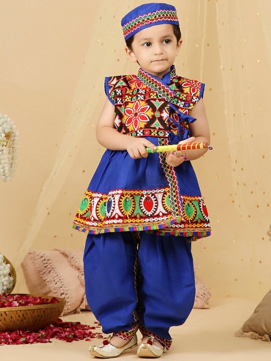 Boys_kids_blue_gujarati_dhandiya_kurta_purple_prunes