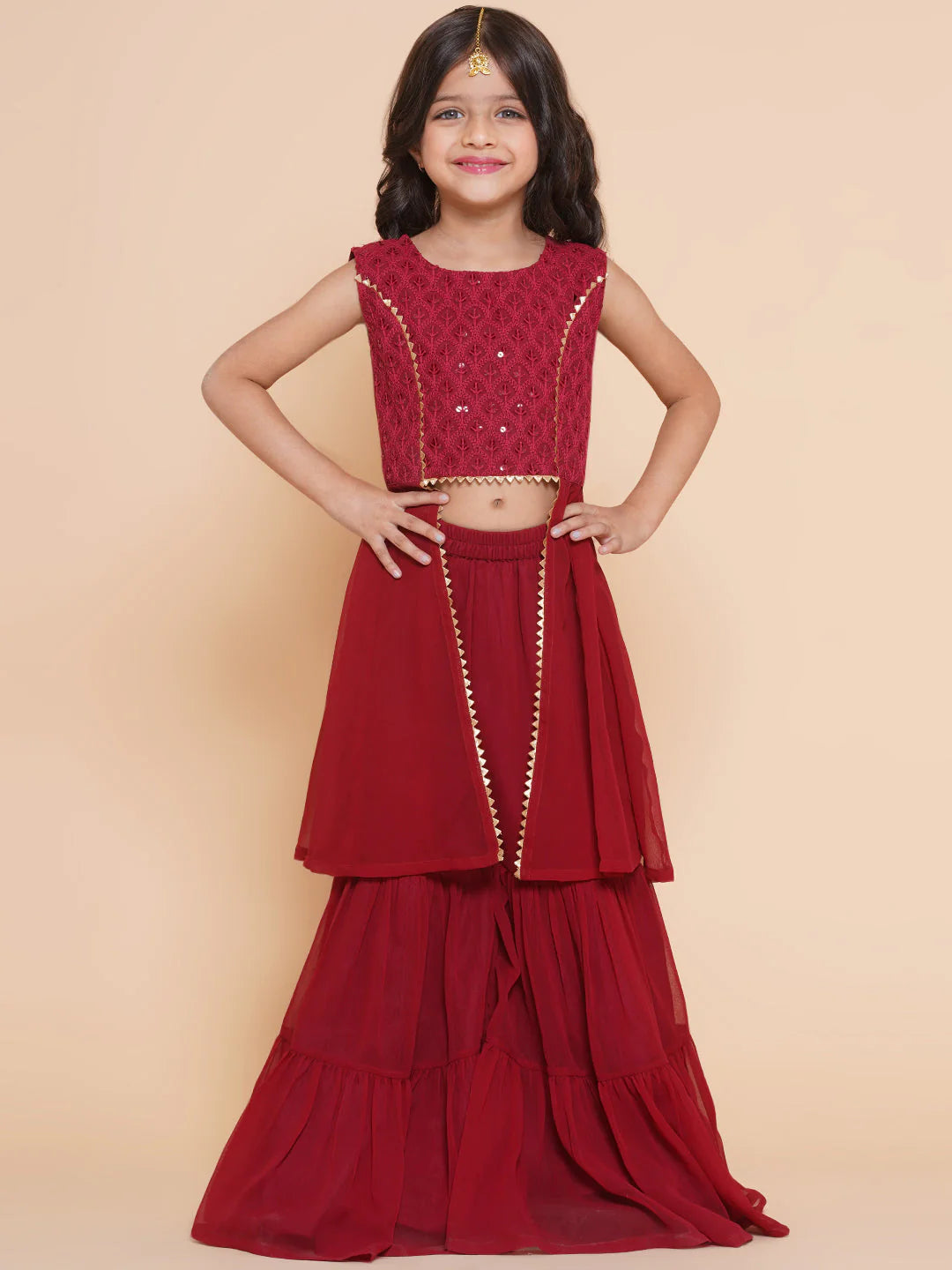 Girls_kids_burgundy_red_sharara_purple_prunes