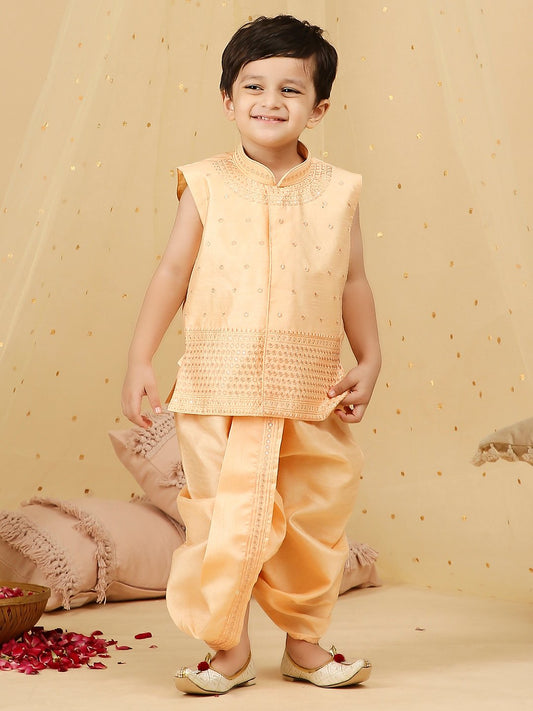 Peach Dhoti Kurta Boys Kids Ethnic wear dress