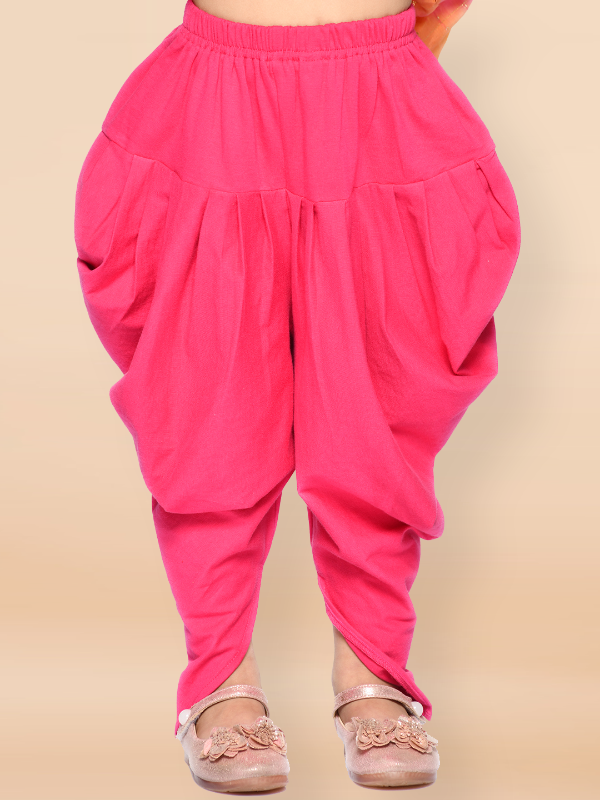 Purple Prunes Orange Magenta Angrakha Kurta and Dhoti For Girls