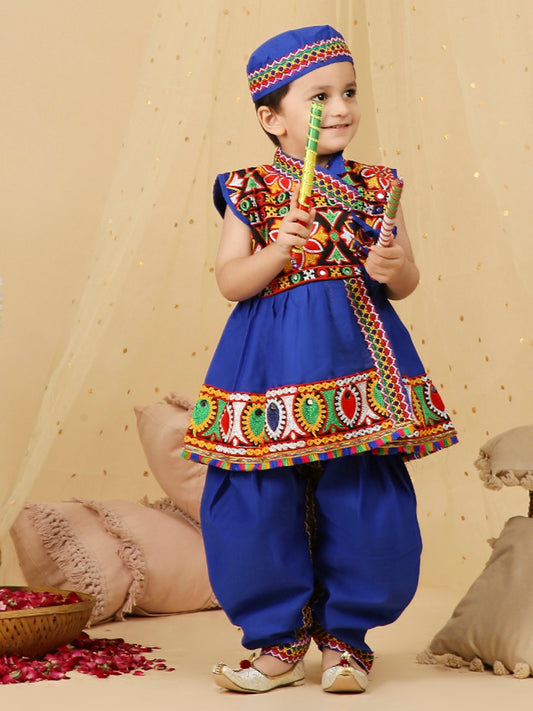 Festive Boys Blue Navratri Dandiya Dress | Traditional Indian Ethnic Wear