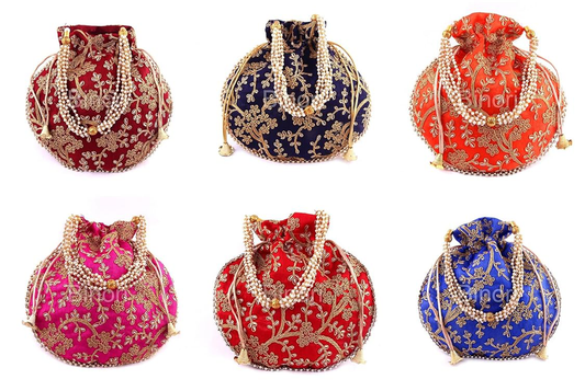 Ethereal Elegance: Girls Potli Bags | Ethnic Clutch Collection for Traditional Perfection