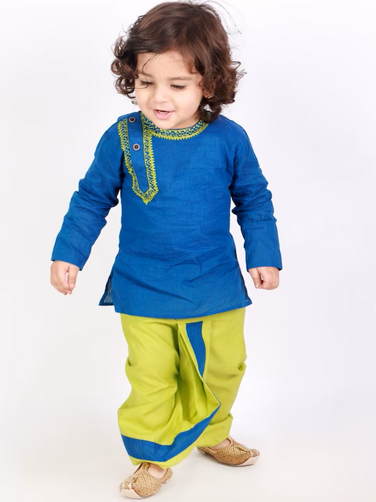 Boys_kids_blue_dhoti_kurta_purple_prunes