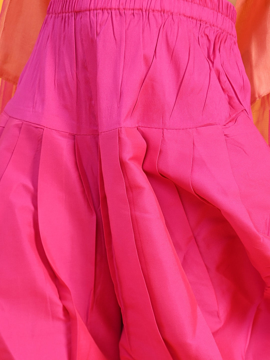 Girls Cute little Peach & Magenta Festive Dhoti Kurta Dress