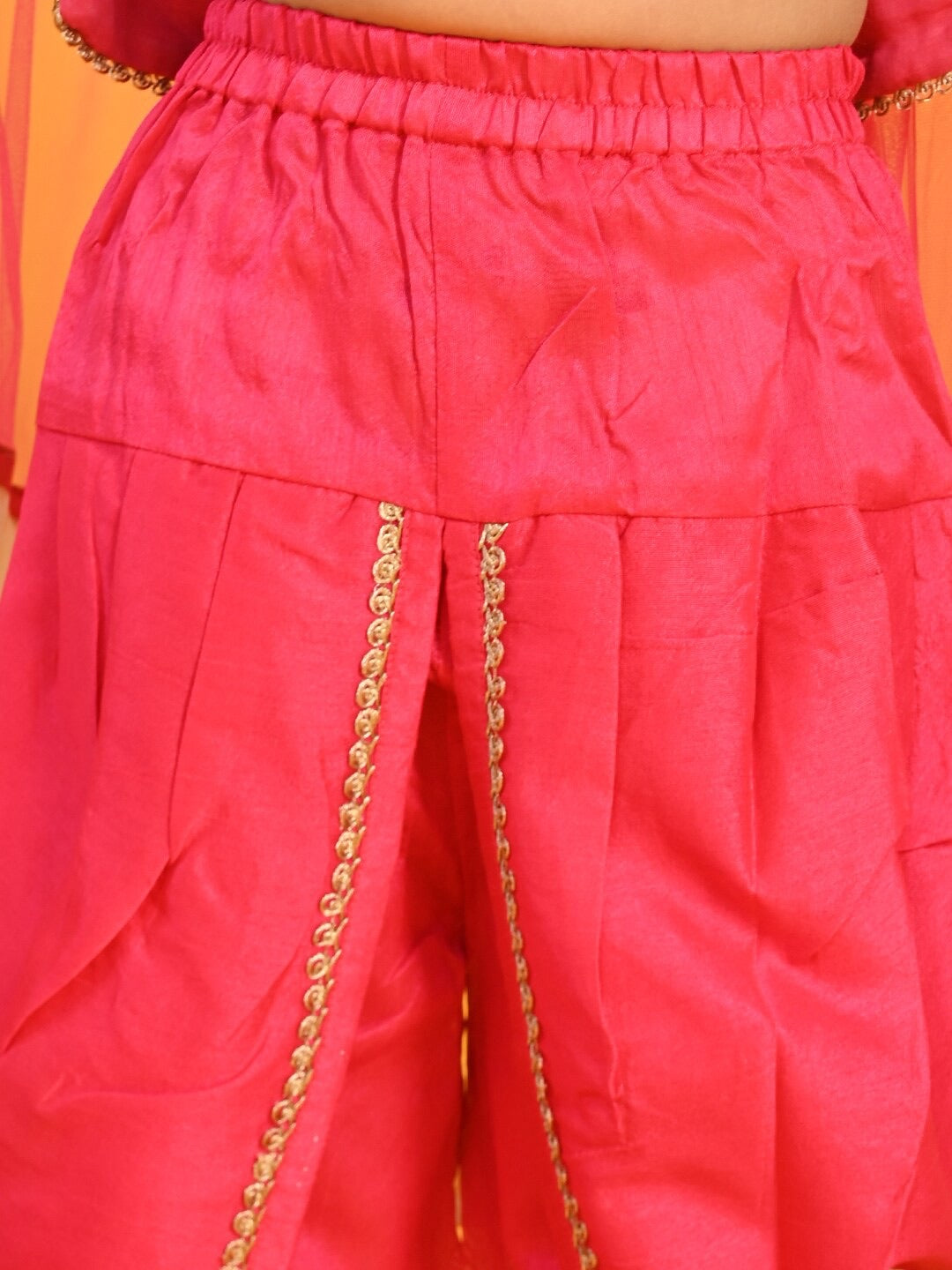 Girls Pink Designer Ethnic Kurta and Pajama festive wear
